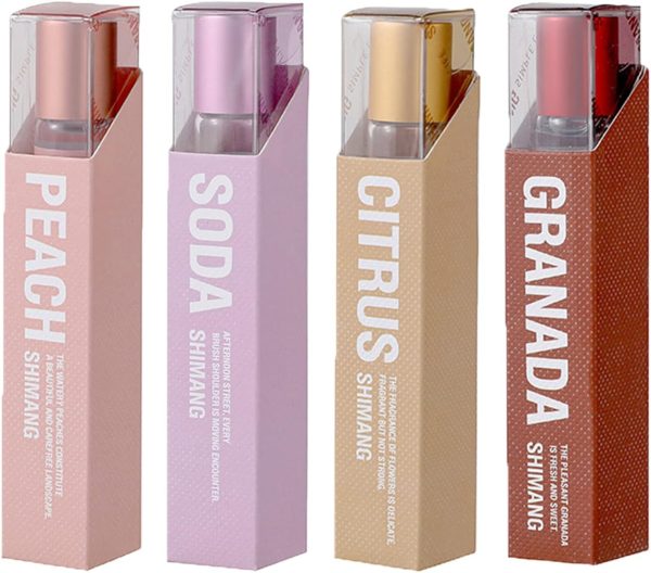4PCS Women Perfume, Eau De Parfum Perfume Oil Roll-On Perfumes for Women and Men by Fresh Flower Fruit Fragrances, 10 ml / 0.33 fl Oz (Fruit Fragrance Series)