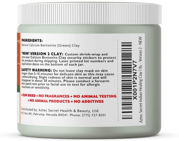 Aztec Secret– Indian Healing Clay 1 lb – Deep Pore Cleansing Facial & Body Mask – The Original 100% Natural Calcium Bentonite Clay – New Version 2 - Image 2