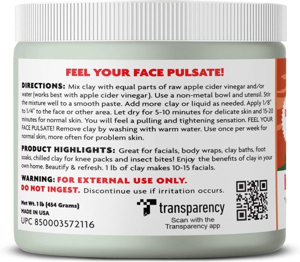 Aztec Secret– Indian Healing Clay 1 lb – Deep Pore Cleansing Facial & Body Mask – The Original 100% Natural Calcium Bentonite Clay – New Version 2 - Image 3