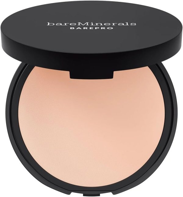 bareMinerals Barepro 16HR Skin-Perfecting Powder Foundation, Matte Pressed Powder Foundation Full Coverage with Plant-Based Squalene, Oil Control, Vegan