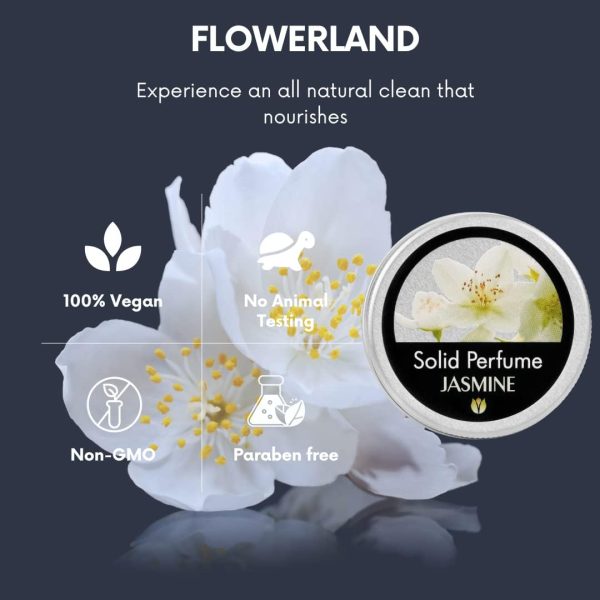 Flowerland Solid Perfume - Portable Pocket Balm Perfume Perfect for Travel Use - Natural Fragrance Parfum for Men and Women - Natural & Vegan - Jasmine (30ml) - Image 3