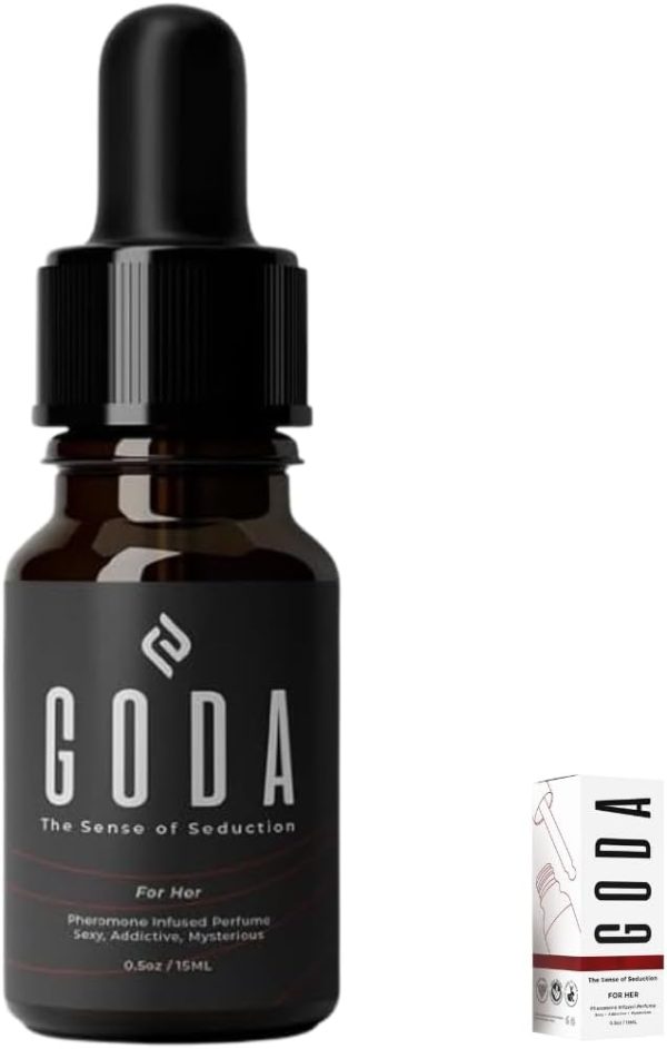 GODA For Her Pheromone Perfume for Women - Long-Lasting Women's Fragrances with Jasmine and Rose - Floral Perfume Oil with Sweet & Spicy Aroma - Vegan & Cruelty-Free Travel Perfume - 15ml/0.50 fl. oz