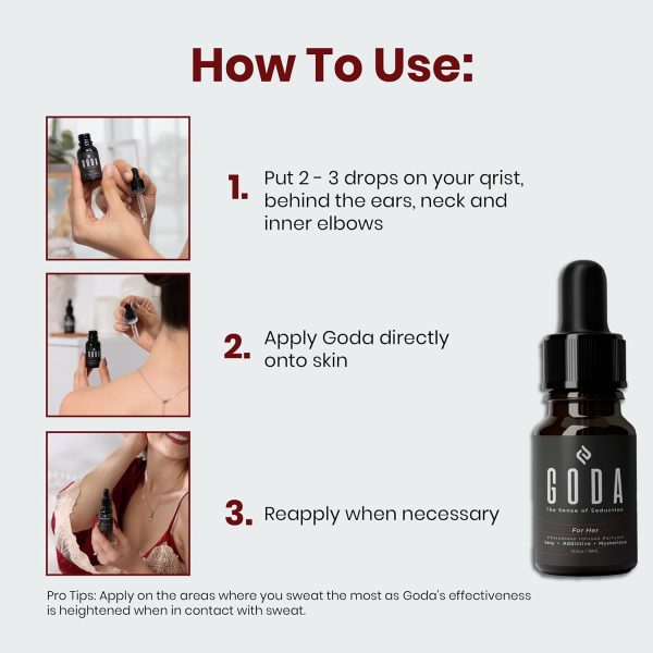 GODA For Her Pheromone Perfume for Women - Long-Lasting Women's Fragrances with Jasmine and Rose - Floral Perfume Oil with Sweet & Spicy Aroma - Vegan & Cruelty-Free Travel Perfume - 15ml/0.50 fl. oz - Image 4