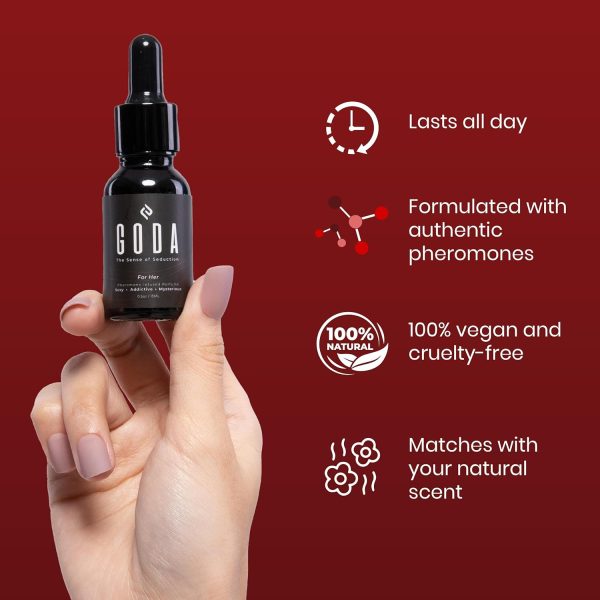 GODA For Her Pheromone Perfume for Women - Long-Lasting Women's Fragrances with Jasmine and Rose - Floral Perfume Oil with Sweet & Spicy Aroma - Vegan & Cruelty-Free Travel Perfume - 15ml/0.50 fl. oz - Image 5