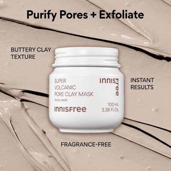innisfree Super Volcanic Pore Clay Mask, Korean Pore Clearing Clay Mask with Volcanic Clusters and AHA - Image 5