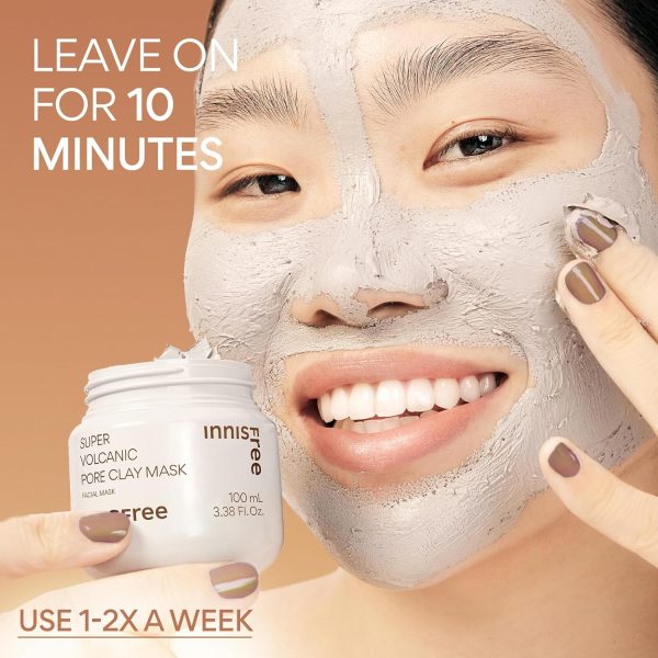 innisfree Super Volcanic Pore Clay Mask, Korean Pore Clearing Clay Mask with Volcanic Clusters and AHA - Image 6