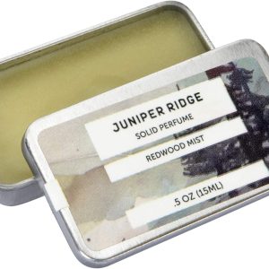 Juniper Ridge Redwood Mist Solid Perfume | Wild-Harvested Essential Oil Blend | Unisex Fragrance | Travel Friendly | 0.5 Oz Tin
