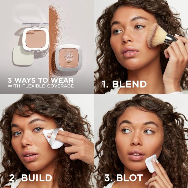 L'Oreal Paris True Match Super Blendable Oil Free Foundation Powder, W4 Light Medium, 0.33 oz, Packaging May Vary - Image 4