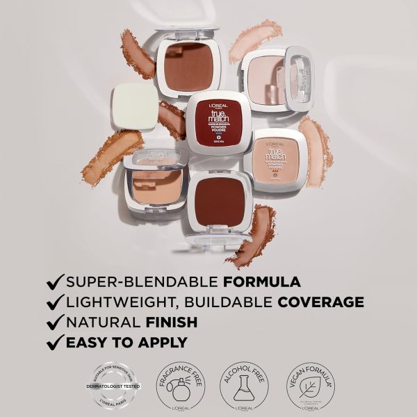 L'Oreal Paris True Match Super Blendable Oil Free Foundation Powder, W4 Light Medium, 0.33 oz, Packaging May Vary - Image 5