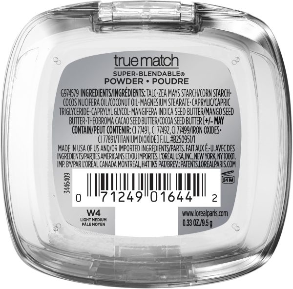 L'Oreal Paris True Match Super Blendable Oil Free Foundation Powder, W4 Light Medium, 0.33 oz, Packaging May Vary - Image 7