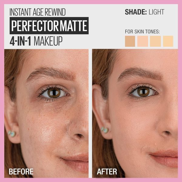 Maybelline Instant Age Rewind Instant Perfector 4-In-1 Matte Makeup, 01 Light, 1 Count - Image 6