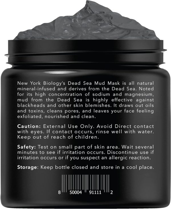 New York Biology Dead Sea Mud Mask for Face and Body - Spa Quality Pore Reducer for Acne, Blackheads & Oily Skin, Natural Skincare for Women, Men - Tightens Skin for A Healthier Complexion - 8.8 oz - Image 3