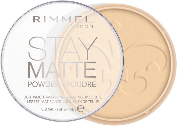 Rimmel London Stay Matte - 001 Transparent - Pressed Powder, Lightweight, High Coverage, Shine Control, 0.49oz - Image 2