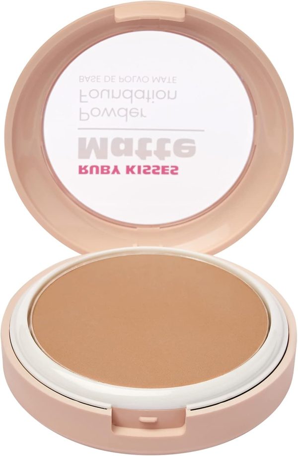 Ruby Kisses Face Powder Foundation, Pressed Compact Makeup Setting Powder, Full Coverage Matte Lightweight, Long-Lasting, Perfect Finishing Powder, Portable, Convenient, Sponge & Mirror (Rich Beige) - Image 2