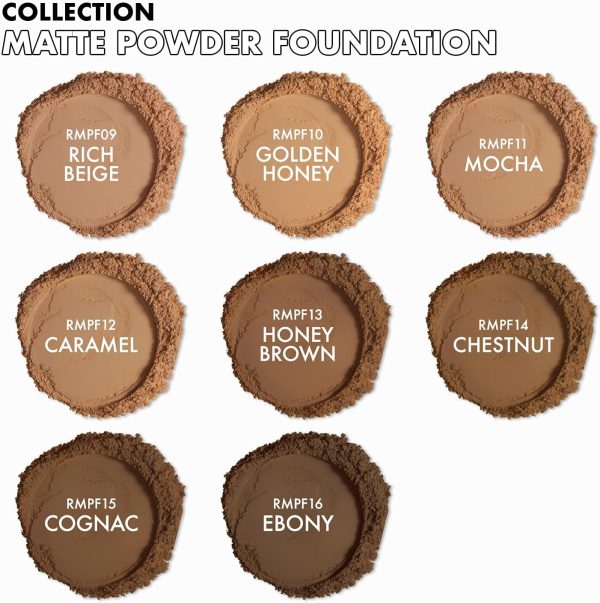 Ruby Kisses Face Powder Foundation, Pressed Compact Makeup Setting Powder, Full Coverage Matte Lightweight, Long-Lasting, Perfect Finishing Powder, Portable, Convenient, Sponge & Mirror (Rich Beige) - Image 7